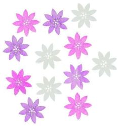 Dřevěné výseky 4cm - květy růžový mix 12ks - Kreativní sady a materiály Dřevěné výseky 4cm - květy růžový mix 12ks