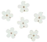 Dřevěné kytky 4cm s kolíčkem - bílé 6ks Dřevěné kytky 4cm s kolíčkem - bílé 6ks