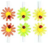 Kolíčky 5cm s kytičkou a beruškou 4ks Kolíčky 5cm s kytičkou a beruškou 4ks