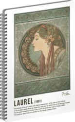 Spirálový blok Alfons Mucha - Laurel, linkovaný - Bloky, zápisníky Spirálový blok Alfons Mucha - Laurel, linkovaný
