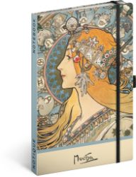 Notes Alfons Mucha – Zodiak, tečkovaný, 13 × 21 cm
