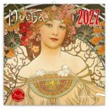 Kalendář 2027 poznámkový: Alfons Mucha, 30 x 30 cm - Nástěnné kalendáře Poznámkový kalendář Alfons Mucha 2027, 30x30cm