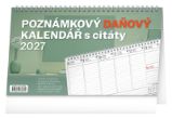 NOTIQUE Stolní kalendář Poznámkový daňový s citáty 2027, 25 x 14,5 cm
