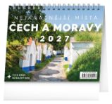 Kalendář 2027 stolní: Nejkrásnější místa Čech a Moravy, 16,5 x 13 cm