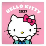 Kalendář 2027 poznámkový: Hello Kitty , 30 x 30 cm - Nástěnné kalendáře Poznámkový kalendář Hello Kitty 2027 - nástěnný kalendář
