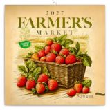 NOTIQUE Poznámkový kalendář Farmářské trhy 2027, PLASTIC FREE, 30 x 30 cm
