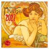 Kalendář 2027 poznámkový: Alfons Mucha 2027, 20 x 20 cm - Nástěnné kalendáře Poznámkový kalendář Alfons Mucha 2027, 20x20cm