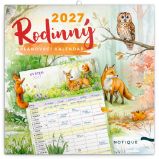 Kalendář 2027 Rodinný, plánovací Zvířátka, 30 x 30 cm - Rodinné kalendáře NOTIQUE Rodinný plánovací kalendář Zvířátka 2027, 30 x 30 cm
