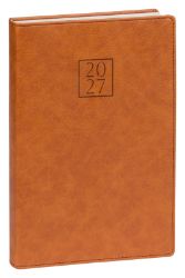 NOTIQUE Denní diář Prestigio 2027, hnědý, 15 x 21 cm