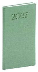 Diář 2027: Biella - zelený, kapesní, 9 x 15,5 cm - Kapesní diáře NOTIQUE Kapesní diář Biella 2027, zelený, 9 x 15,5 cm