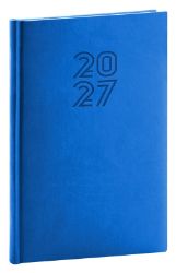 Diář 2027: Aprint - modrý, týdenní, 15 x 21 cm - Týdenní diáře NOTIQUE Týdenní diář Aprint 2027, modrý, 15 x 21 cm