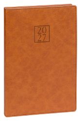 Diář 2027: Prestigio - hnědý, týdenní, 15 x 21 cm - Diáře podle dnů NOTIQUE Týdenní diář Prestigio 2027, hnědý, 15 x 21 cm