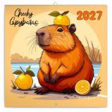 Poznámkový kalendář Rozverné kapybary 2027 - nástěnný kalendář
