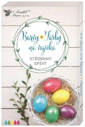 Barvy na vajíčka gelové se stříbrným efektem, 5ks, rukavice Barvy na vajíčka gelové se stříbrným efektem, 5ks, rukavice