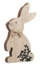 Zajíc dřevěný s černým dekorem na postavení 7,5 x 14,5 cm - Home deco Zajíc dřevěný s černým dekorem na postavení 7,5 x 14,5 cm