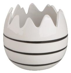 Květináč z keramiky s černými pruhy 12,5 x 11 cm Květináč z keramiky s černými pruhy 12,5 x 11 cm