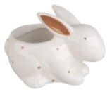 Zajíc s květináčkem z keramiky na postavení 15,5 x 10 x 10 cm - Home deco Zajíc s květináčkem z keramiky na postavení 15,5 x 10 x 10 cm