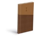 Diář 2026 T806 PU s gumkou dark brown/beige 90x170mm - Diáře podle dnů Diář 2026 T806 PU s gumkou dark brown/beige 90x170mm