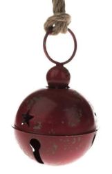 Závěsná kovová rolnička - červená 32 cm - Home deco Závěsná kovová rolnička - červená 32 cm