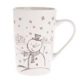 Hrnek porcelánový se sněhulákem 435 ml - Home deco Hrnek porcelánový se sněhulákem 435 ml