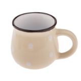 Hrnek keramický s puntíky - béžový 75 ml - Home deco Hrnek keramický s puntíky - béžový 75 ml