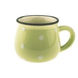 Hrnek keramický s puntíky - pistáciový 75 ml - Home deco Hrnek keramický s puntíky - pistáciový 75 ml