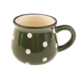 Hrnek keramický s puntíky - zelený 75 ml - Home deco Hrnek keramický s puntíky - zelený 75 ml