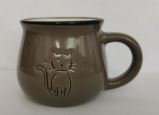 Hrnek keramický s kočkou - šedý 75 ml Hrnek keramický s kočkou - šedý 75 ml