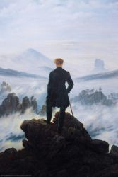 Plakát 61x91,5cm - Wanderer Above the Sea Fog - Plakáty Plakát 61x91,5cm - Wanderer Above the Sea Fog