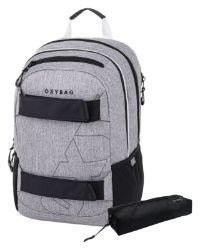 Studentský batoh + etue OXY SPORT Grey Melange - Pro větší děti a studentské Studentský batoh + etue OXY SPORT Grey Melange