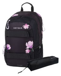 Studentský batoh + etue OXY SPORT Flowers - Pro větší děti a studentské Studentský batoh + etue OXY SPORT Flowers