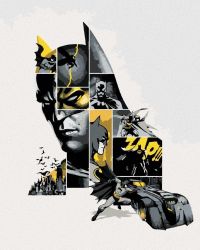 Malování podle čísel 40 x 50 cm Batman - v šedé a žluté - Kreativní sady a materiály Malování podle čísel 40 x 50 cm Batman - v šedé a žluté