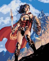 Malování podle čísel 40 x 50 cm Wonder Woman - meč a štít - Kreativní sady a materiály Malování podle čísel 40 x 50 cm Wonder Woman - meč a štít