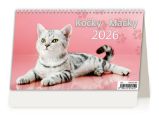 Kalendář stolní 2026 - Kočky/Mačky - Stolní kalendáře Kočky 2026 - stolní kalendář