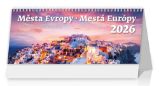 Kalendář stolní 2026 - Města Evropy/Mestá Európy - Stolní kalendáře Města Evropy 2026 - stolní kalendář