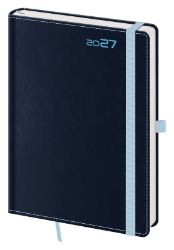 Diář 2027 denní A5 Double Blue s poutkem na propisku