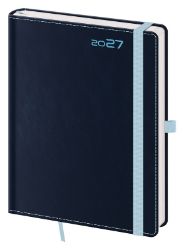Diář 2027 týdenní B6 Double Blue s poutkem na propisku - Týdenní diáře Diář 2027 týdenní B6 Double Blue s poutkem na propisku