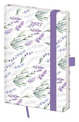 Diář 2027 týdenní kapesní Vario - Lavender s gumičkou