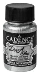 Metalická barva na sklo Cadence Dora Glass, 50 ml - silver, stříbrná - Barvy a tuše Metalická barva na sklo Cadence Dora Glass, 50 ml - silver, stříbrná