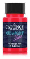 Svítící UV barva na textil Cadence Midnight Shine, 50 ml - red, červená - Kreativní sady a materiály Svítící UV barva na textil Cadence Midnight Shine, 50 ml - red, červená