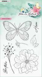 Gelová razítka Studio Light "Blooming Butterfly" (7 ks) – narozeninový motýl - Dětská razítka Gelová razítka Studio Light "Blooming Butterfly" (7 ks) – narozeninový motýl