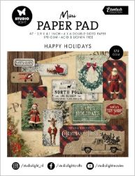 Mini kreativní blok Studio Light "Happy Holidays", A7, 24 l. - Santovy Vánoce