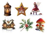 Průhledné samolepky Studio Light "Fairy Christmas" - Vánoce s vílami