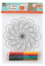 Malování podle čísel A4, pastelky - Mandala