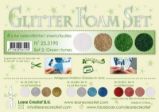LEANE Speciální pěnová guma na výrobu květin A4 - Glitter zelená, bílá, zlatá 4 ks LEANE Speciální pěnová guma na výrobu květin A4 - Glitter zelená, bílá, zlatá 4 ks