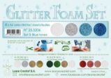 LEANE Speciální pěnová guma na výrobu květin A4 - Glitter modrá, bílá,stříbrná 4 ks LEANE Speciální pěnová guma na výrobu květin A4 - Glitter modrá, bílá,stříbrná 4 ks