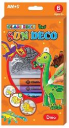 Barvy na sklo sada Dino - 6 barev 10,5 ml + 6 sklíček - Barvy a tuše Barvy na sklo sada Dino - 6 barev 10,5 ml + 6 sklíček