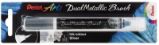 Pentel Dual Metallic Brush štětečkový popisovač - stříbrný - Štětce Pentel Dual Metallic Brush štětečkový popisovač - stříbrný