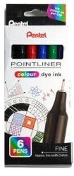 Linery PENTEL akvarelové 0,4 mm, 6ks - Malování a kreslení Linery PENTEL akvarelové 0,4 mm, 6ks