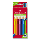 Pastelky Faber-Castell Junior Triangular - 10 barev + ořezávátko - Pastelky Pastelky Faber-Castell 116510 Junior Triangular 10 barev + ořezávátko